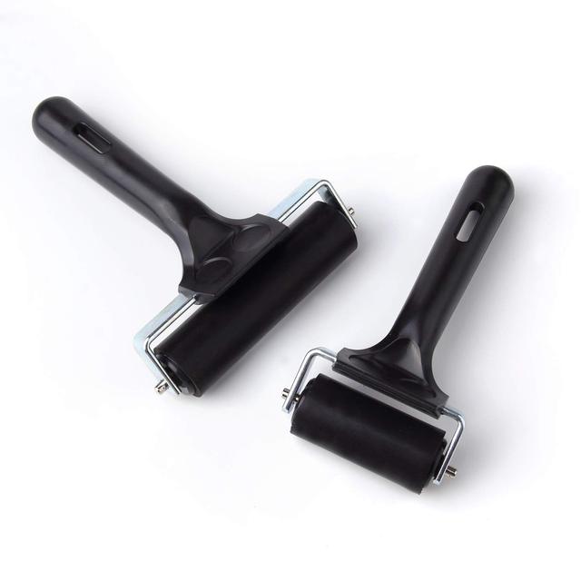 Rubber Brayer Roller & MAT Tweezers Remover Tool Set Craft